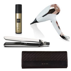 ghd white helios hair dryer platinum hair straightener travel bag heat protect spray