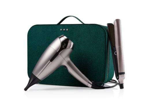 ghd Platinum+ Hair Straighteners & Helios Hair Dryer Limited Edition Deluxe Gift Set in Warm Pewter
