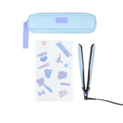 ghd Platinum Hair Straighteners in Pastel Blue Limited Edition iD Collection with stickers